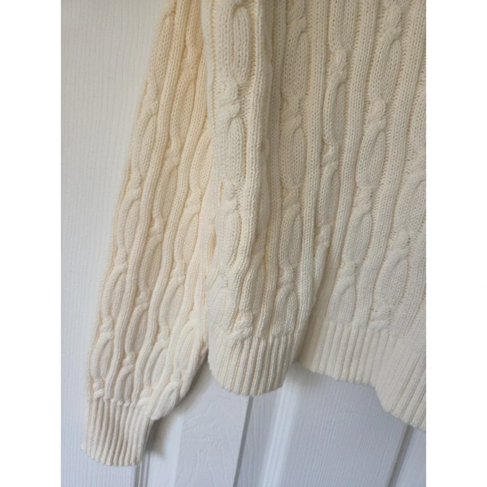 GAP Kids Sweater 14-16 Ivory Chunky Cable Knit Scoop Neck Preppy‎ School NEW